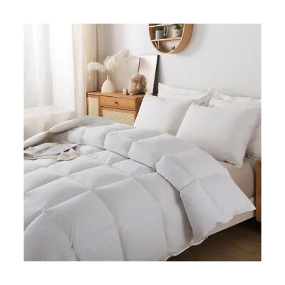 WARMCLOUD Luxurious Goose Down Feather Comforter Queen Size,All-Season Premuim Don Comf...
