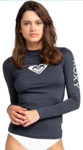 Roxy womens Whole Hearted Long Sleeve Rash Guard Shirt, Color Indigo, Size S NWT - Picture 1 of 7