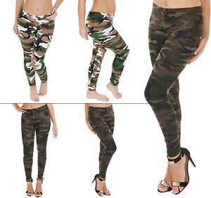 Neuf Femmes Camouflage Imprimé Complet Longueur Legging Pantalon TAILLE S M L XL