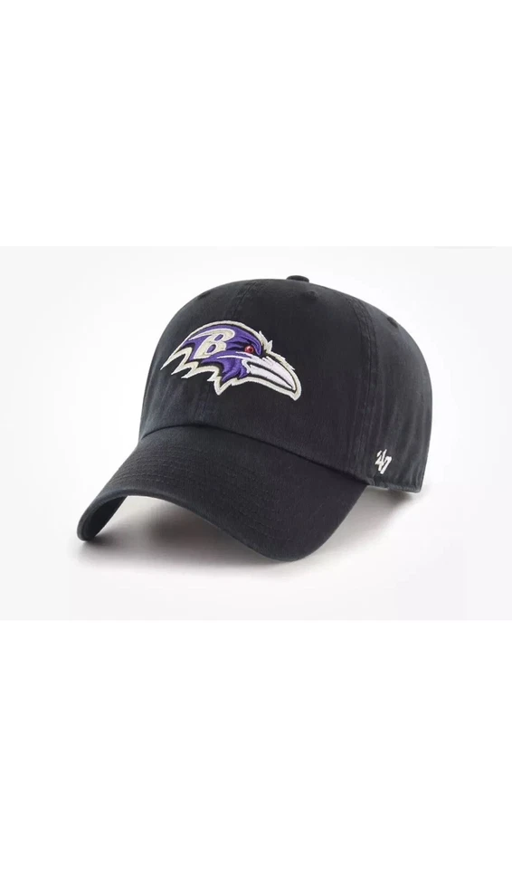 Baltimore Ravens '47 Brand Mens Black Clean Up Adjustable Hat - Image 1 of 1