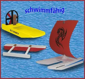 Kaleas Laubsägevorlagen 3 Modelle Katamaran Sumpfboot Auslegerboot - Bild 1 von 1