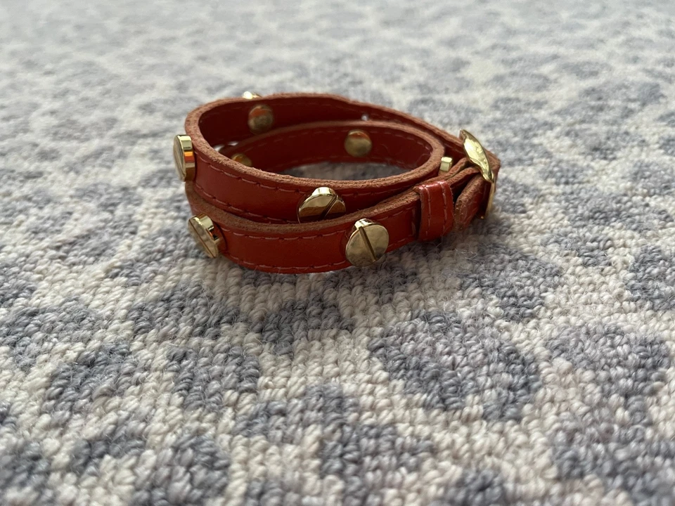 CC Skye Leather Wrap Bracelet Orange Red - Image 1 of 4