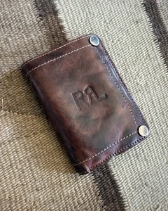 Original RRL Ralph Lauren Carved Leather Herren Geldbörse Double RL - Bild 1 von 8