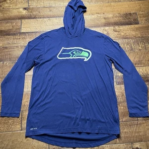 Nike Dri-Fit NFL Seattle Seahawks Herren Large Hoodie dünn Training blau - Bild 1 von 9