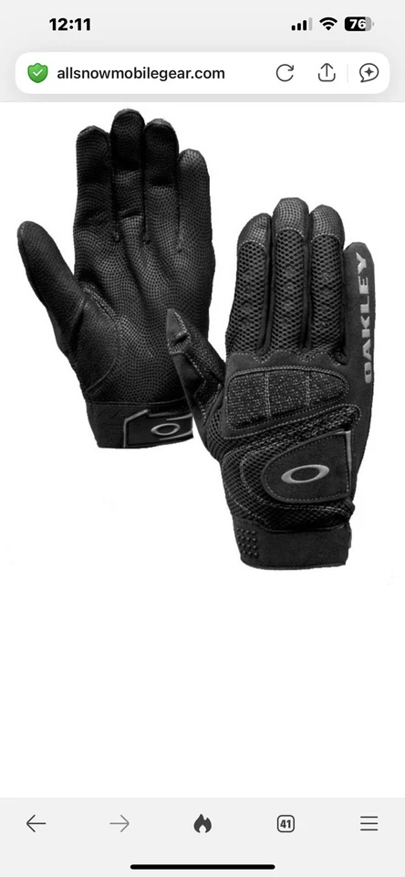 Oakley ручной храповик большой кожаный козлиной кожи сделано с кевлар черный езды перчатки  - Изображение 1 из 4