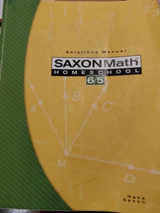 Saxon Math 6/5 Homeschool 65 Solutions Manual 3rd Edition Acceptable Cover Wear - Picture 1 of 3