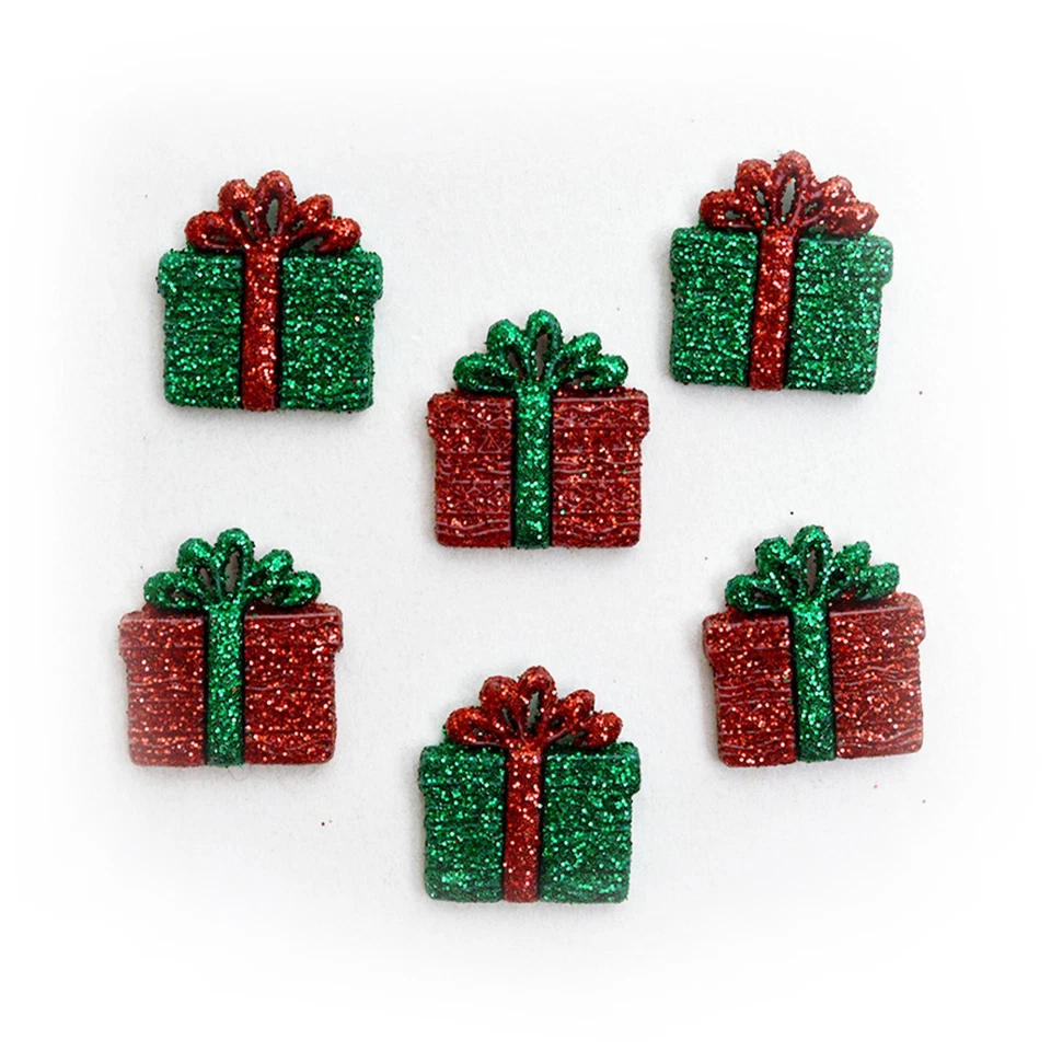 Dress It Up Holiday Embellishments-Small Glitter Presents - 6 Pack Foto 1 de 1