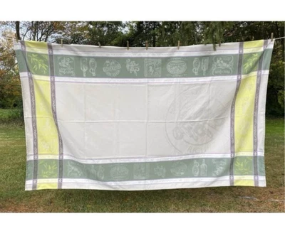 SUD ETOFFE FRENCH TABLECLOTH 60 x 99 OLIVE GREEN, YELLOW, WHITE, NEW NO TAGS - Image 1 of 4