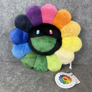Cojín de felpa Takashi Murakami arco iris flor negra 30 cm Kaikai Kiki - Imagen 1 de 15