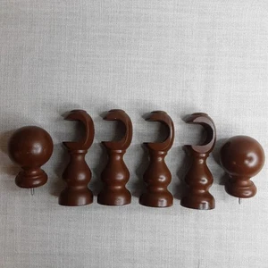 Curtain Rod Fittings Wooden - Picture 1 of 17