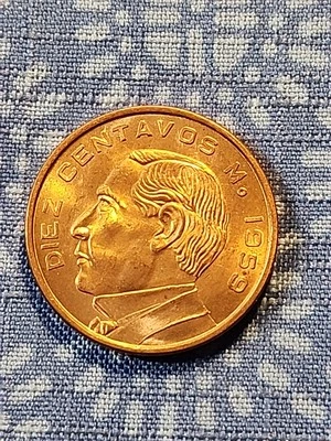 Mexico; 10 Centavos 1959  KM#433  Red Gem brilliant uncirculated - Free shipping - Image 1 of 2