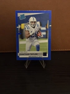 Johnathan Taylor 2020 Panini Donruss Rated Rookie Blue Press Proof Card No. 317 - Bild 1 von 2
