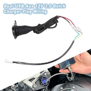 Dual USB Aux 12V 3.0 Quick Charger Plug Wiring Harnesses For Tiger Sport 660 800 - Picture 1 of 24