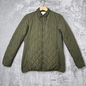 Motherhood Maternity Jacket Womens Small Quilted Full Zip Pockets Coat - Picture 1 of 13