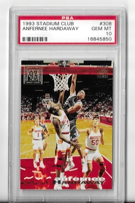 ANFERNEE HARDAWAY   1993  Stadium Club  Basketball  ROOKIE  RC  Card  PSA 10 - Image 1 of 2