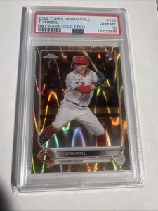 PSA 10 TJ Friedl 2022 Topps Gilded Chrome Ray Wave Gold Refractor Rookie /25 - Picture 1 of 5