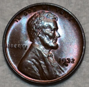 Brilliant Uncirculated 1932-D Lincoln Cent, Attractively Toned specimen. - Picture 1 of 2