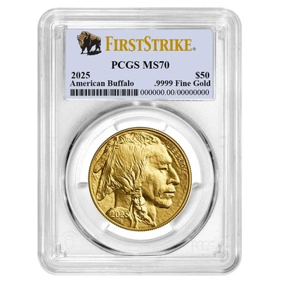 2025 $50 American Gold Buffalo PCGS MS70 FS Buffalo Label - Image 1 of 3