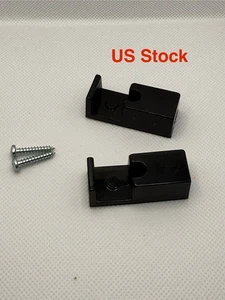 1 3/4" Duschtür Wand Pfosten Stoßstange Führung Schwarz 2er Pack mit Schrauben - Bild 1 von 3
