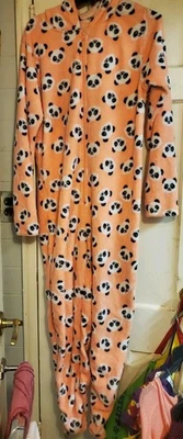 Pijama de lã Rue 21 Peach Panda com zíper peça única júnior feminino tamanho G GRANDE - Imagem 1 de 4