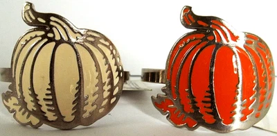 Mini anillos para velas Bath Body Works NARANJA Y CREMA CALABAZAS, se adapta a 1,3 oz., NUEVO x 2 Foto 1 de 4