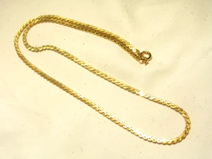 ...Vintage 12K Gold Filled Serpentine Flat Chain Necklace... - Picture 1 of 9