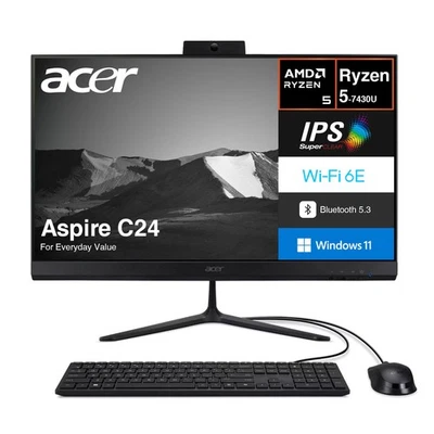 Acer Aspire 23.8" 1920x1080 AMD Ryzen 5 7430U 16GB RAM 1TB SSD Windows 11 Pro - Image 1 of 4