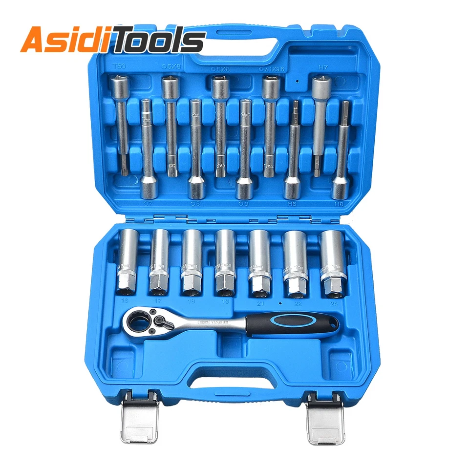 Universal 18pcs Shock Absorber Strut Dome Bearing Tool Socket Wrench Nut Set  - Image 1 of 4