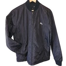 OBEY Black quilted Puffer Bomber Shell Jacket Mens Size L VGC Free Post Au 📨