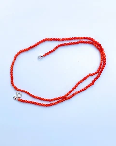 Natural Red Coral Beads Necklace In Round Beads Healing Necklace Coral Gemstone - Picture 1 of 5