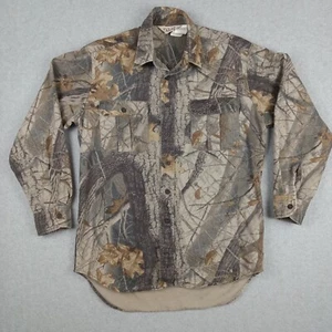 Vtg Walls Camo Shirt Mens Medium Realtree Hardwoods Hunting Cotton Chamois - Picture 1 of 15
