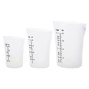 Prep Solutions 3 Pieces High Heat Silicone Measuring Cups Set, Clear - Picture 1 of 9
