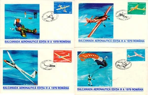 Romania, 1979, Lot of 4 FDC Covers - Aeronautical Sport Contest, Balcaniada - Picture 1 of 2