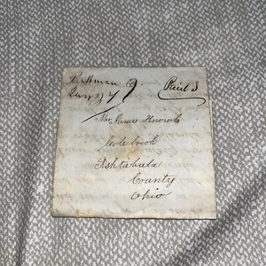 Antique 1852 Letter Parkman to Ashtabula County Ohio on Trading Wagon Barn Land - Picture 1 of 4