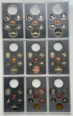 1981-1989 Lot of 9 Canada Proof Double Dollar Coin Sets Without Silver Dollar - Image 1 of 3