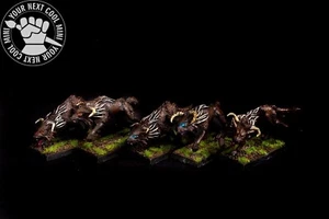 CUSTOM ORDER Warhammer FB/AoS/T9A, Chaos Warhounds pro painted - Picture 1 of 6