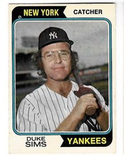 1974 O-PEE-CHEE #398 duke sims yankees