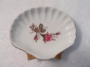 Barra de porcelana en forma de porcelana con forma de cáscara de oro blanco rosa bandeja de jabón para baratijas - Imagen 1 de 4