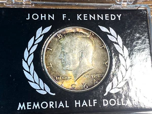 1964 Kennedy Half Dollar Nice Original Gem+ BU Super Tone Memorial Holder CHRC - Picture 1 of 2
