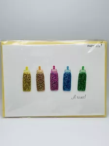 Nuovissima carta papiro ""Congratulazioni"" baby shower - biberon MOLTO 3D! - Foto 1 di 5