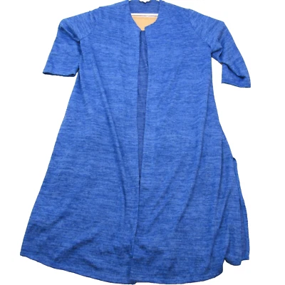 Chaqueta para mujer Slinky Brand talla L frente abierto drapeado túnica cárdigan talla 1X azul Foto 1 de 4