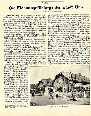 Die Wohnungsfürsorge Der Stadt Ulm * Text- & Bilddokumente Von 1904 • 17.88€