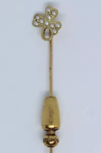 Antike 14k Gelbgold Perlen Blume Stecknadel - Bild 1 von 8