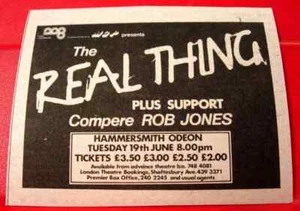 The Real Thing London Gig Vintage ORIGINAL 1979 Press/Magazine ADVERT 3.5"x 3" - Picture 1 of 3