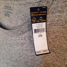 Polo Ralph Lauren Young Men’s, 2XB, Big, Classic Fit Pocket Crew T-Shirt, Grey