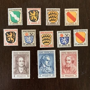 1945 FRANCE ALLIED ZONE MH STAMPS SHORT SET MISSING 1 - Picture 1 of 7