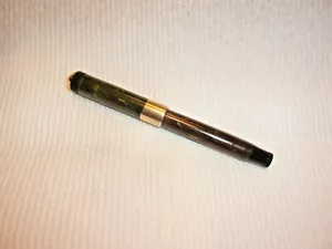 VERY NICE VINTAGE PARKER LADY DUOFOLD LUCKY CURVE GREEN MARBLE FOUNTAIN PEN - Picture 1 of 12