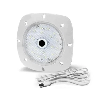 LED Poolbeleuchtung Magnet USB Poollampe Poollicht RGB Gehäuse WEISS - Bild 1 von 4