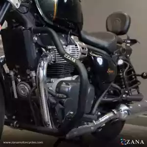 ZANA black Crash Guard Fit For Royal Enfield Super Meteor 650 - Picture 1 of 5
