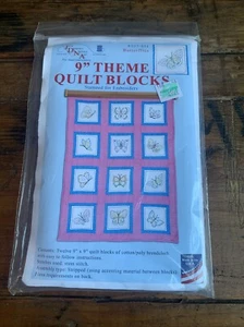 Jack Dempsey Themed Stamped White Quilt Blocks 9"X9" # 737-571 Butterflies (16) - Picture 1 of 4